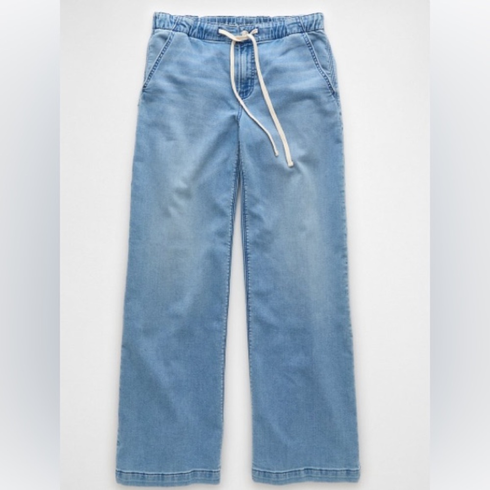 American Eagle Dreamy Drape Cozy Low-Rise Baggy Wide Leg  Drawstring Pants